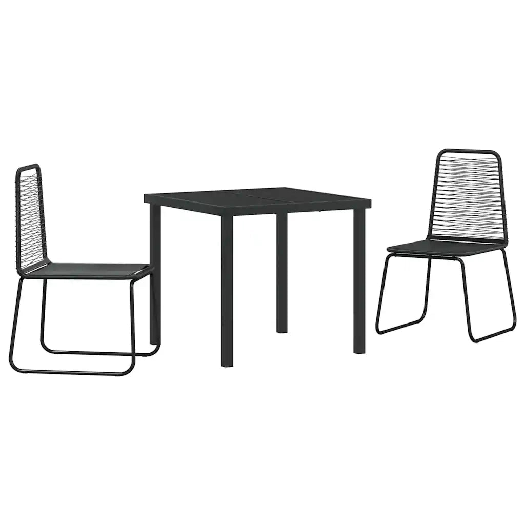 Set da Pranzo per Giardino 3 pcs Nero 3379387