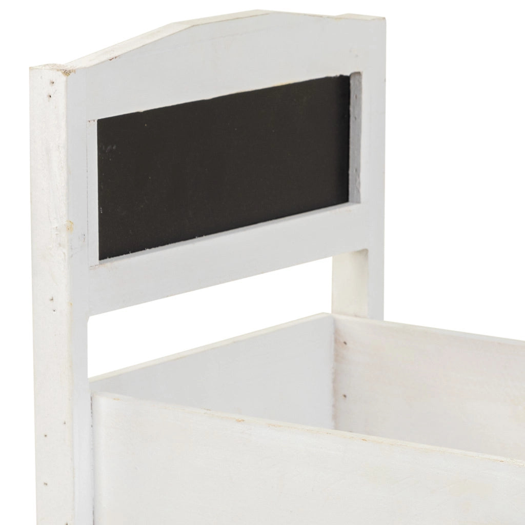 Supporto carrello portafiori in legno bianco 38x31,5x24h