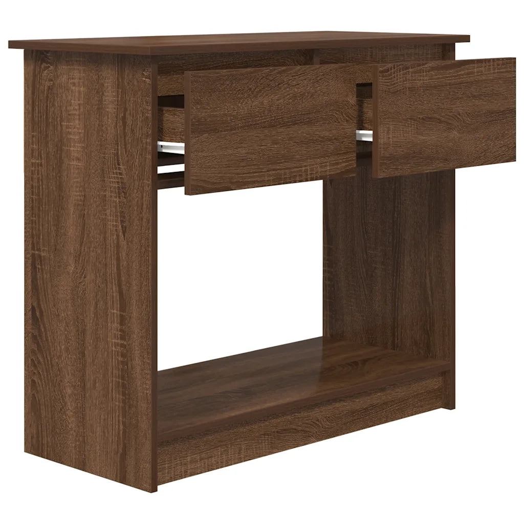 Tavolo Consolle con Cassetti Rovere Marrone 85,5x38,5x74,5 cm 861397