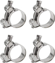 4 x Clip di allacciamento - Slangklemmen - Raggio di apertura 26-28 mm - acciaio inox - clip di giunto a cardano