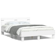 Giroletto con Testiera-Struttura letto con testiera Bianco 120x190 cm in Legno Multistrato