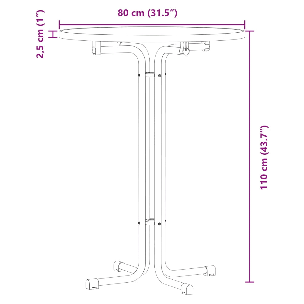 Tavolo da Bar Bianco Ø80x110 cm Legno Multistrato e Acciaio 4008304