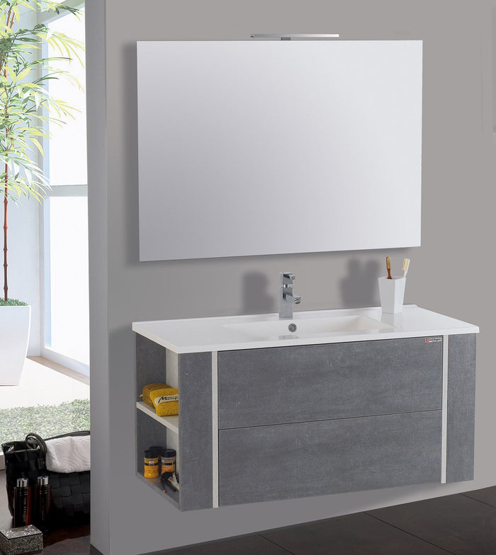 Mobile da Bagno Sospeso 100cm Mazzoni Gold Grigio Cemento