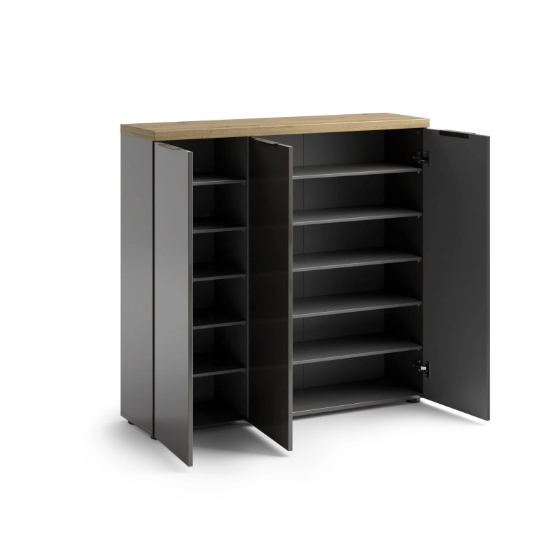 Scarpiera 3 ante IDEA antracite-rovere made in Italy