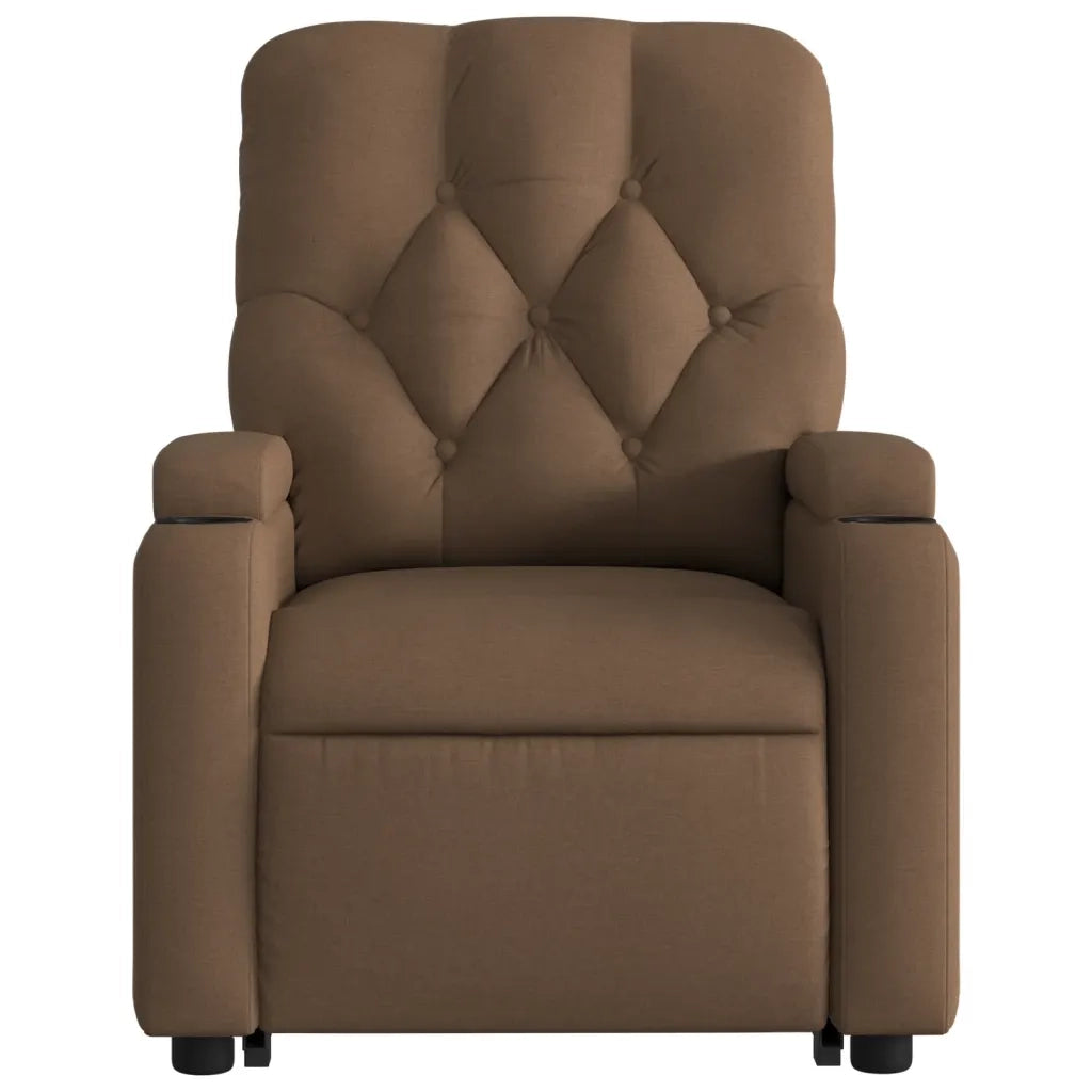 Poltrona Alzapersona Massaggiante Elettrica Marrone Tessuto 3204750