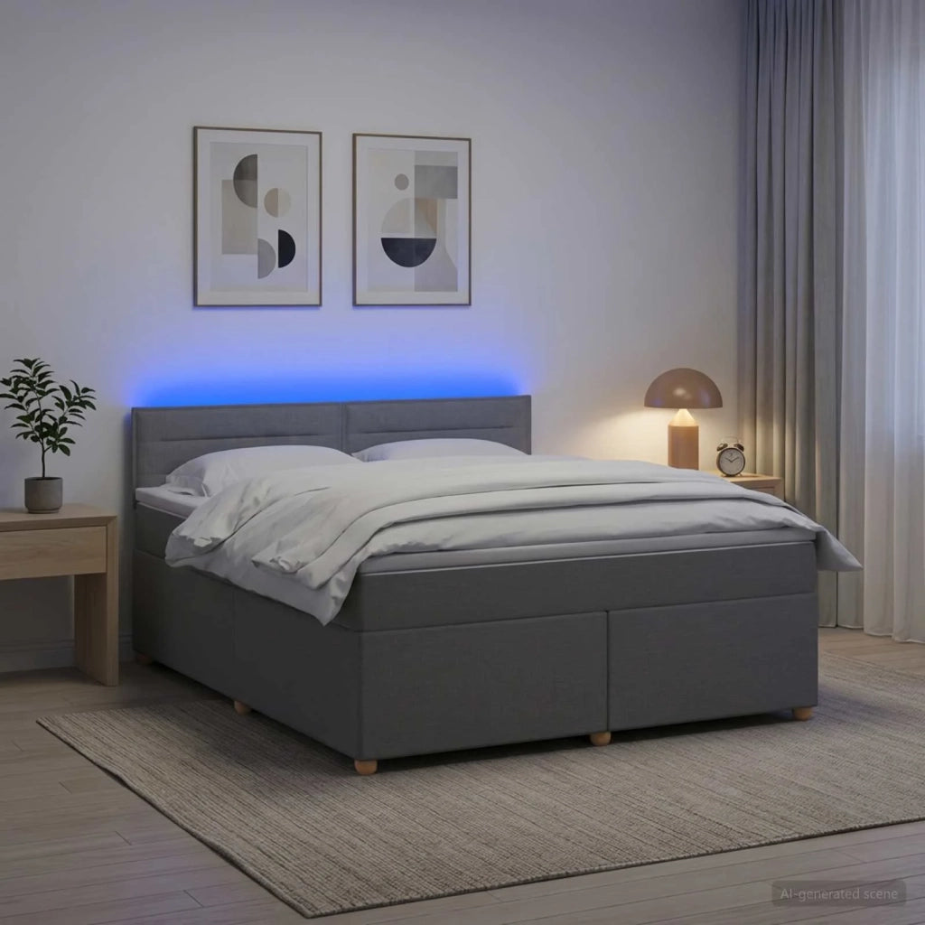 Letto box spring con materasso Grigio Chiaro 140 x 200 cm 3452429