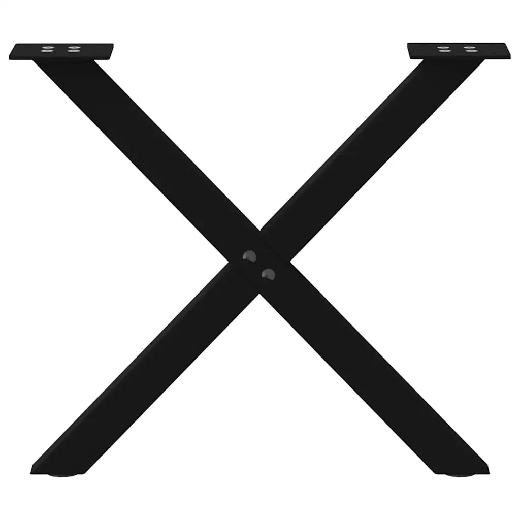 Gambe per Tavolino da Caffè a Forma di X 2 pz Nere 50x(42-43) cm Acciaio 4012896