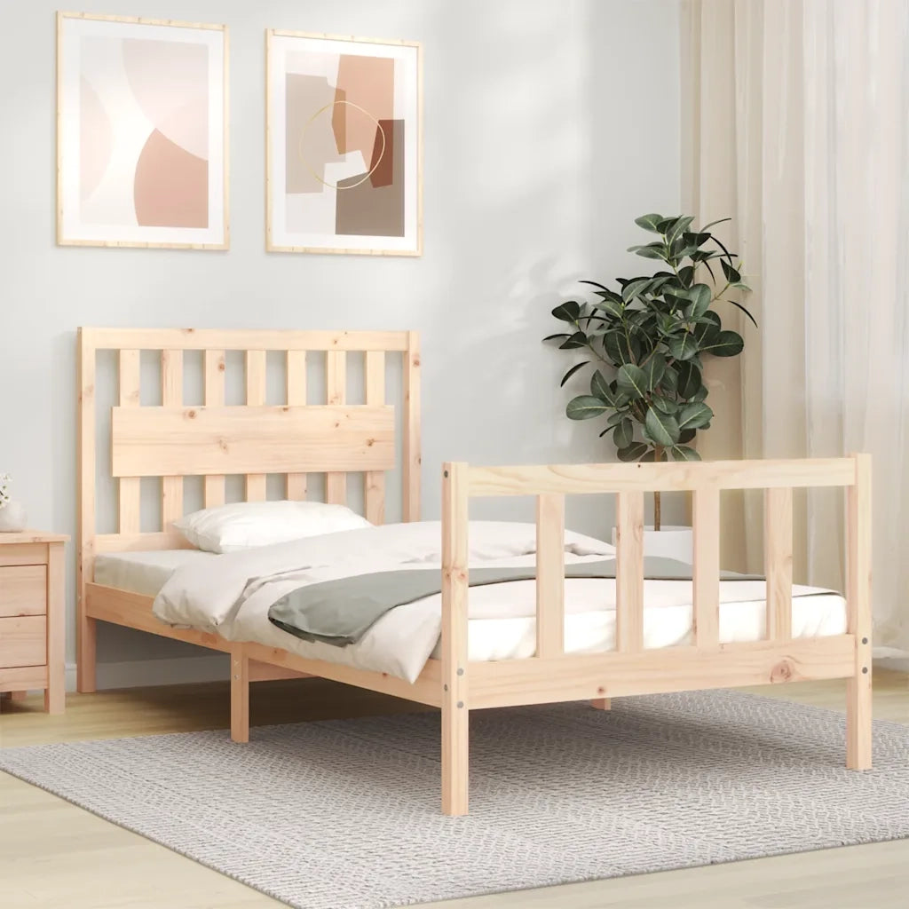 Giroletto senza Materasso-Struttura Letto 100x200 cm in Legno Massello di Pino 794600