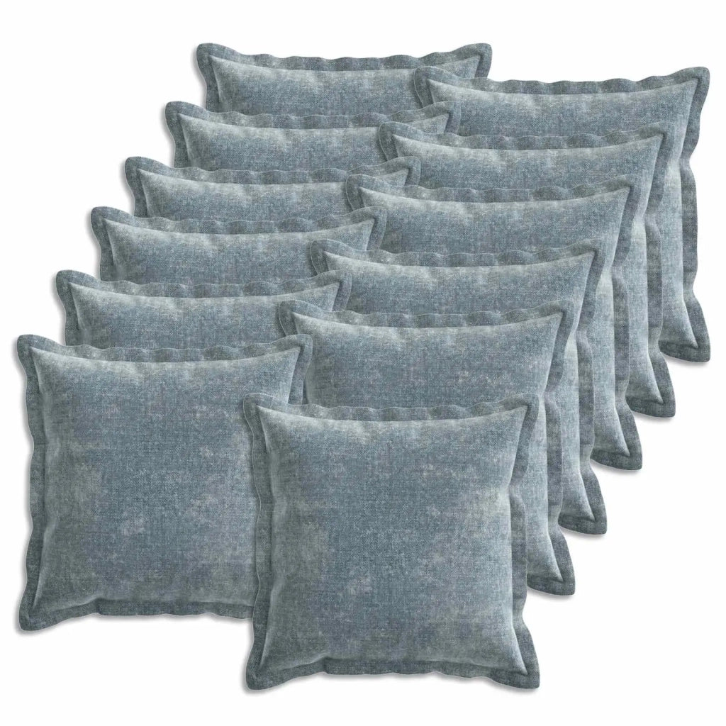 Federa 12 pcs HOUTEN Azzurro 40 x 40 cm Tessuto Chenille 916854