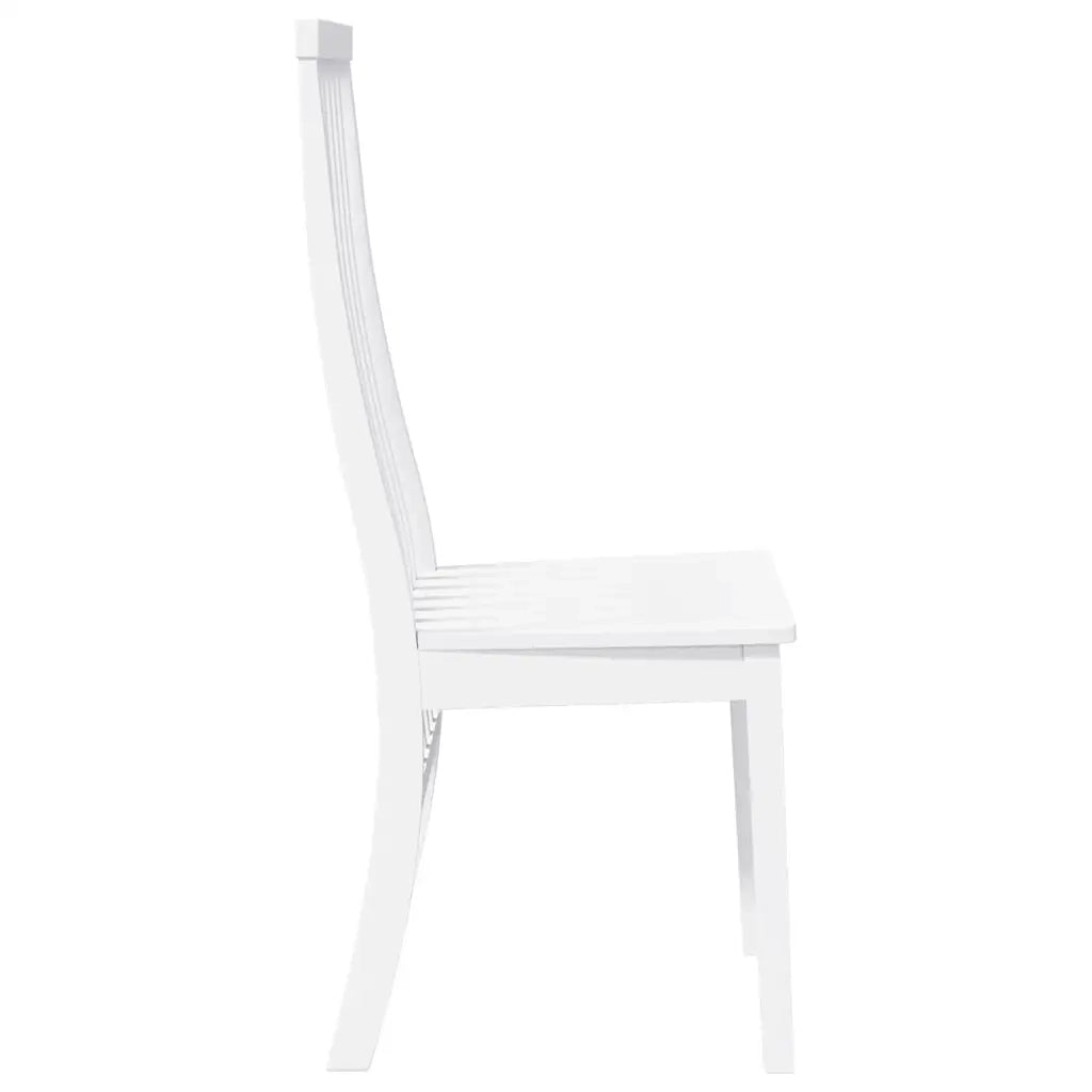 Sedie da Pranzo 2 pz Bianche in Legno Massello di Hevea 4102459