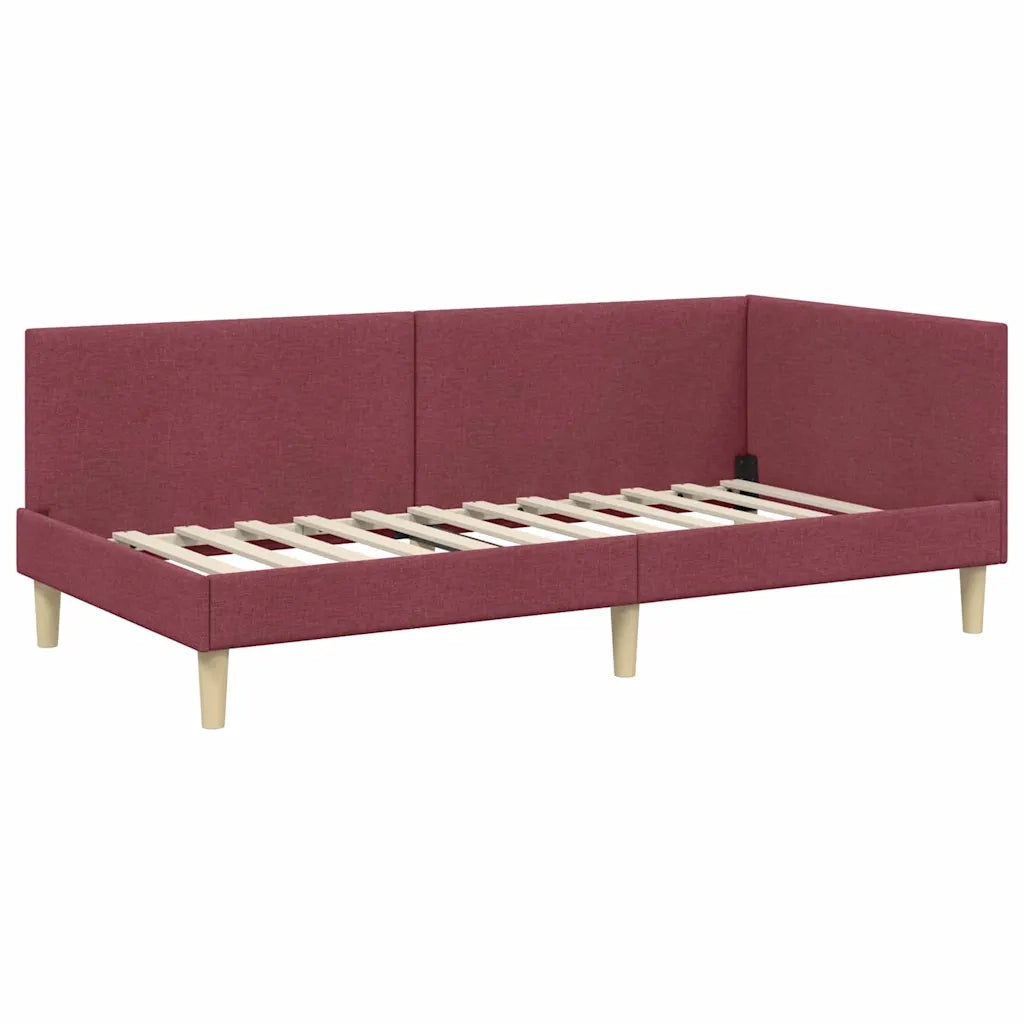 Struttura Letto Angolare con Materasso 2 pcs Grigio Tessuto