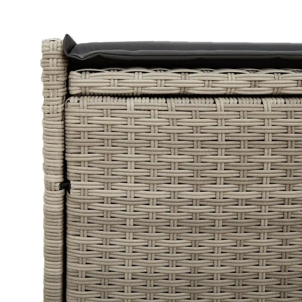 Cassapanca Esterno con Cuscino Grigio Chiaro 100 cm Polyrattan 4104065