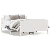 Letto matrimoniale | Letto per adulti | Letto senza Materasso Bianco 140x190 cm Legno Massello di Pino