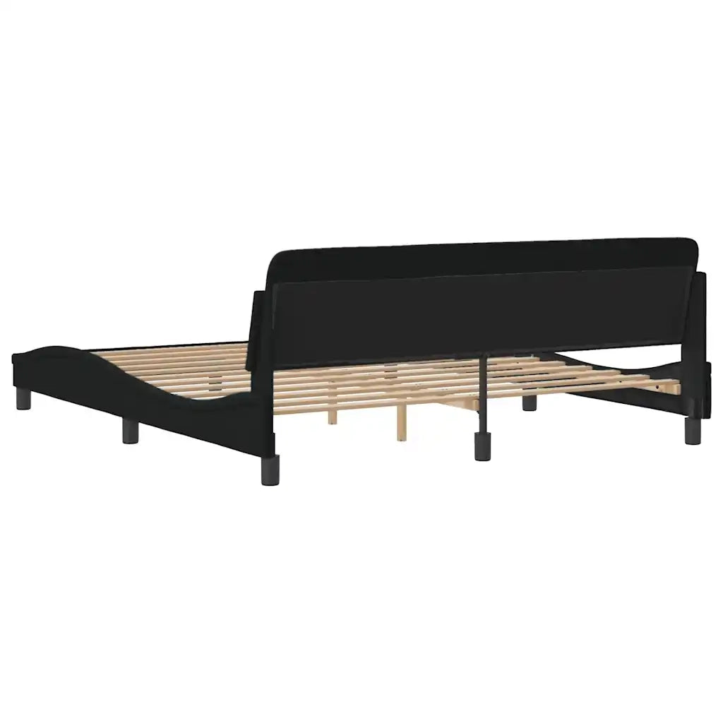 Struttura letto Dover Nera 180x200 cm in Tessuto 373335