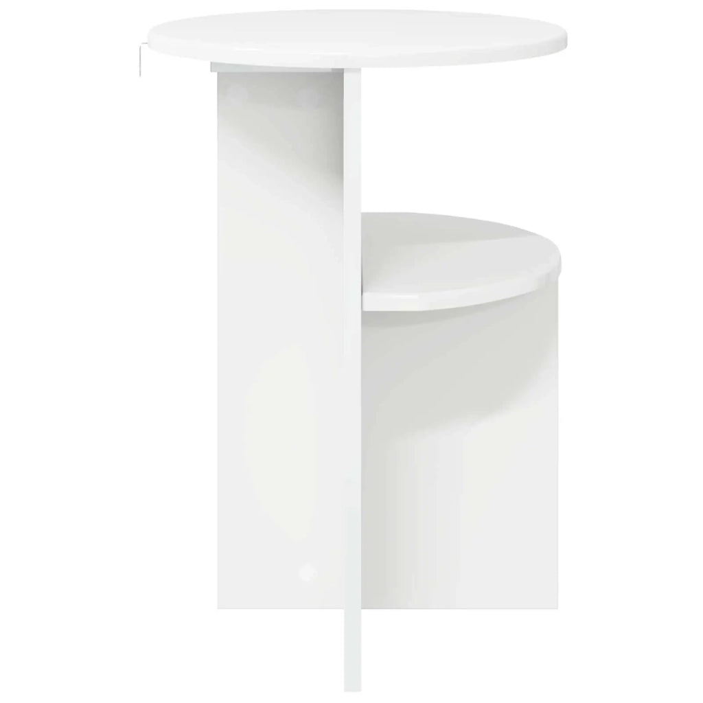 Tavolo laterale con archiviazione Bianco Lucido Ø 39,5 x 55 cm 8001023