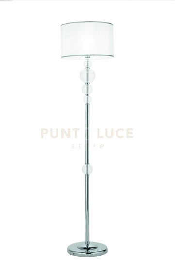 PIANTANA TEBE TRASPARENTE  E CROMO 1 LUCE ATTACCO E27 D.40CM