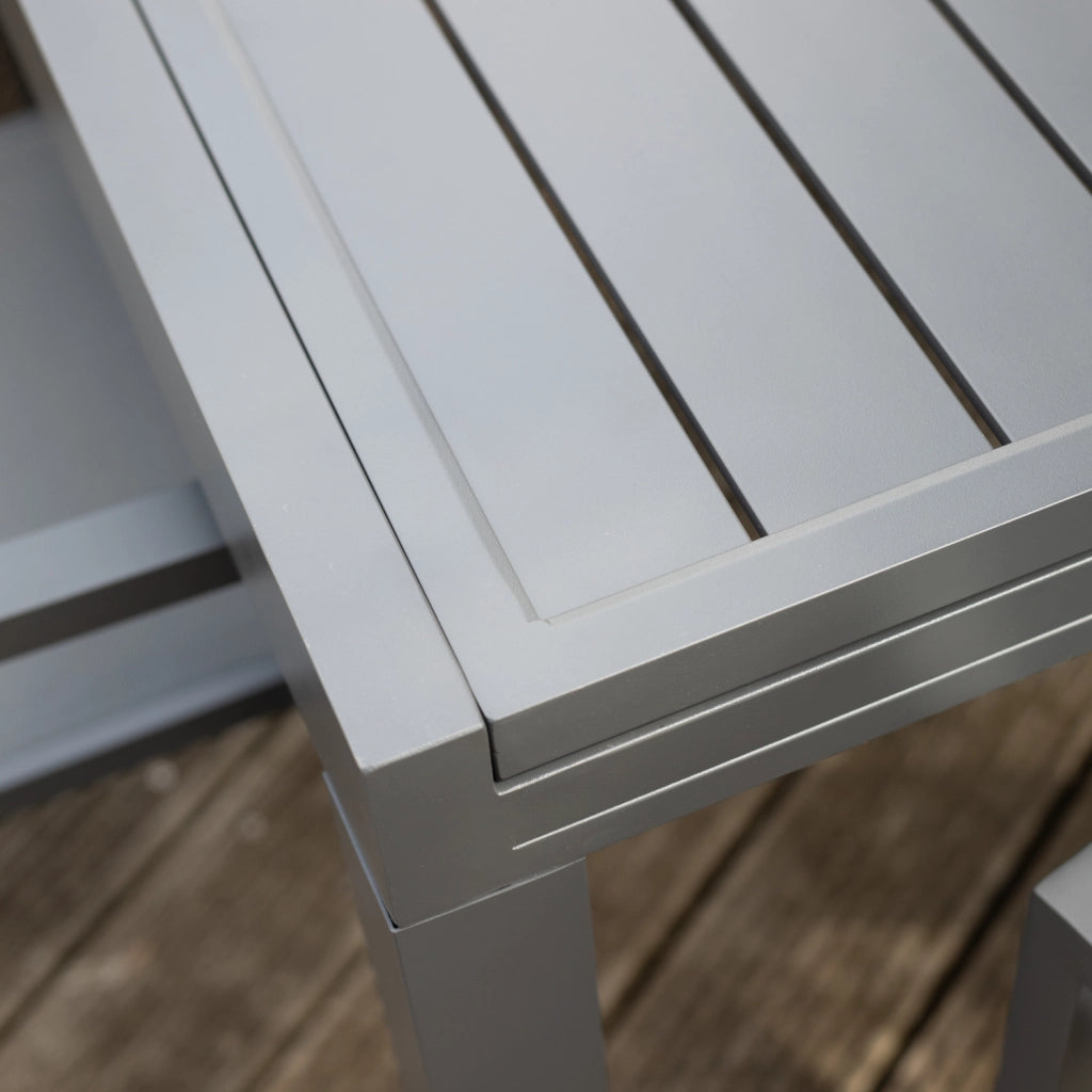 VENEZIASet di mobili da giardino allungabili 180/300 in textilene grigio 10 posti - alluminio antracite