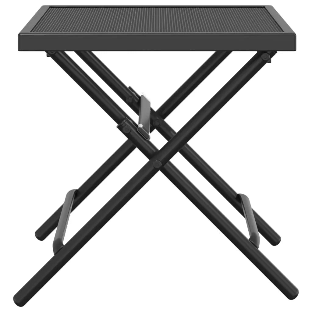 Tavolo da Giardino Pieghevole Antracite 38x38x38cm Rete Acciaio 362766