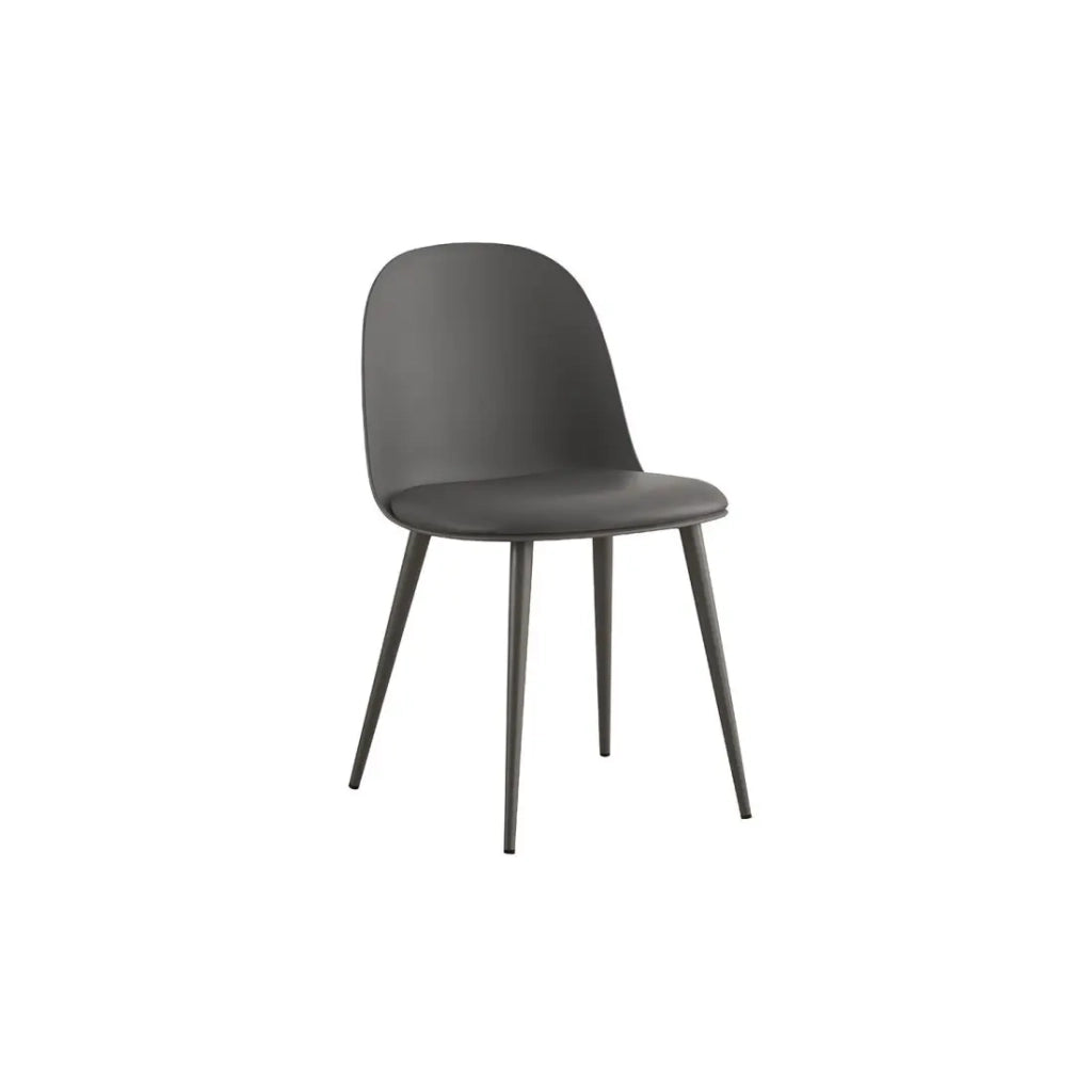 Sedia JASMON – Cuscino in PU Grigio con gambe in metallo – H81 × L51 × P44 cm