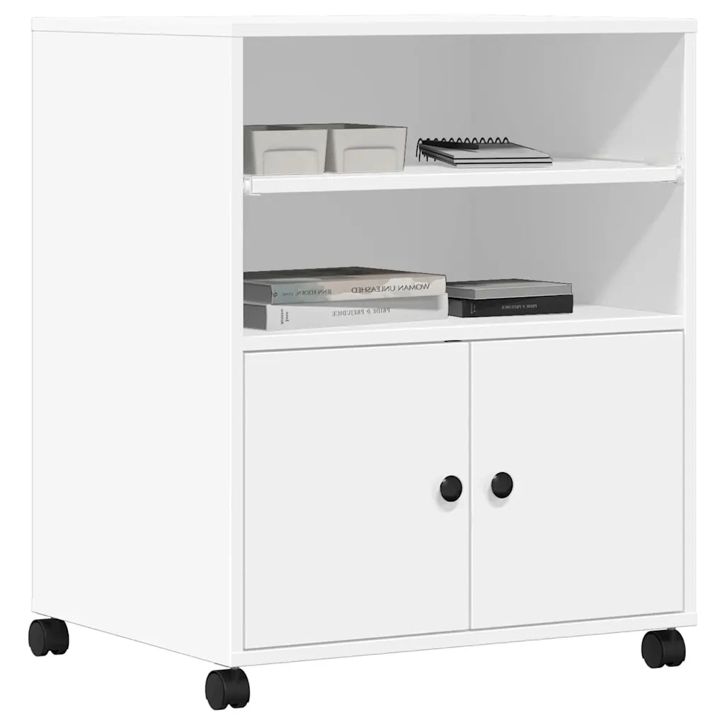 Supporto per Stampante con Ruote Bianco 60x48x74 cm