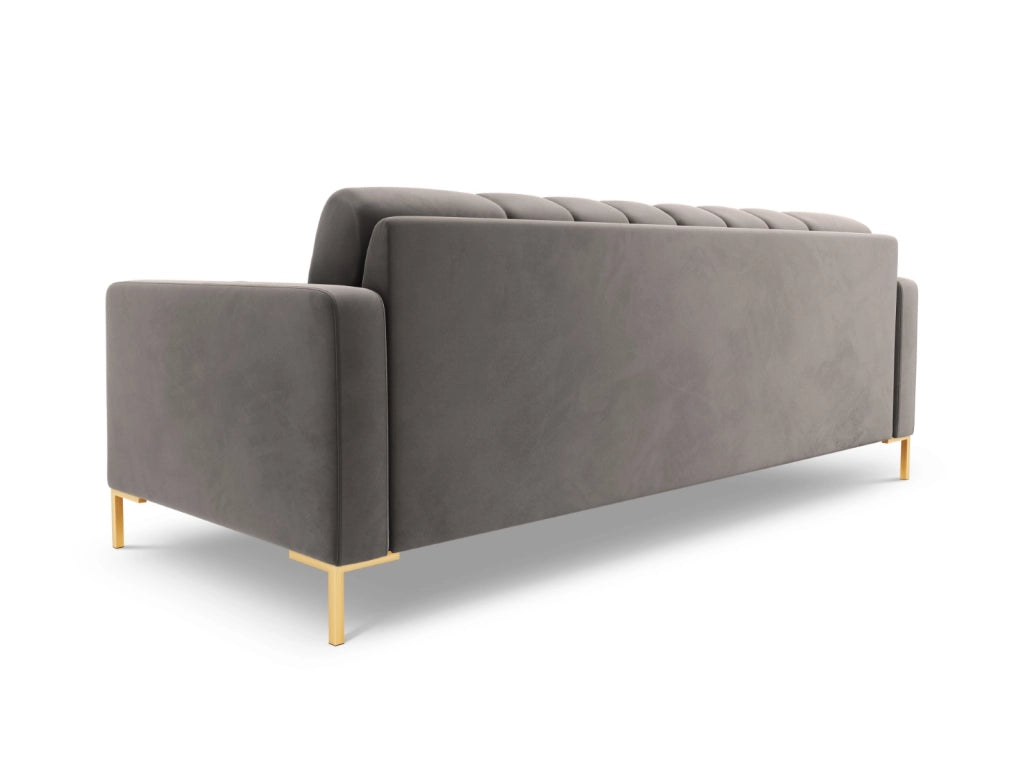 Cosmopolitan Design - Divano "Bali" 3 posti in velluto grigio chiaro 