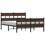 Letto matrimoniale | Letto per adulti | Giroletto senza Materaso in Metallo Rovere Marrone 160x200 cm