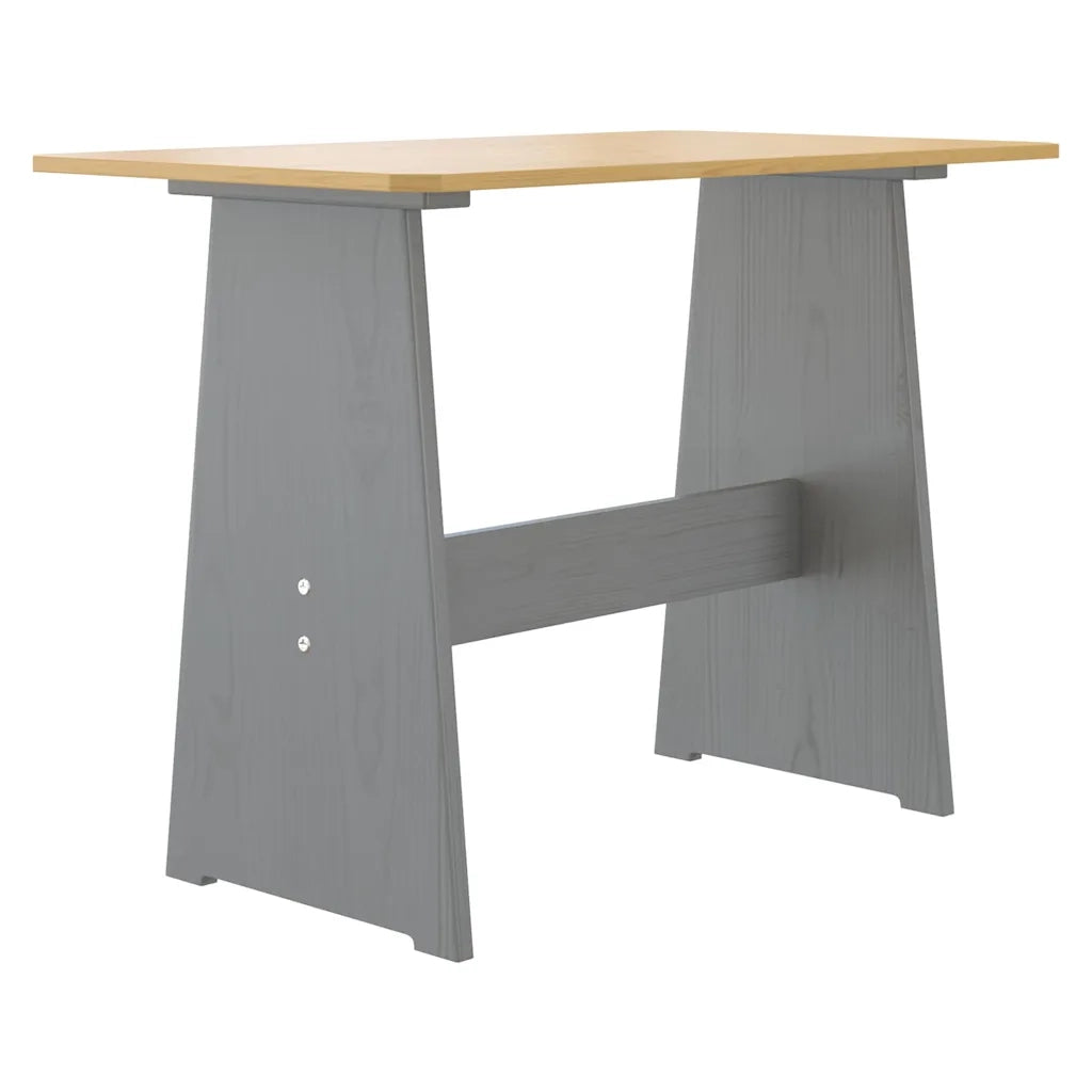 Tavolo da Pranzo con Panca REINE Pino Marrone ambra e Grigio 327252