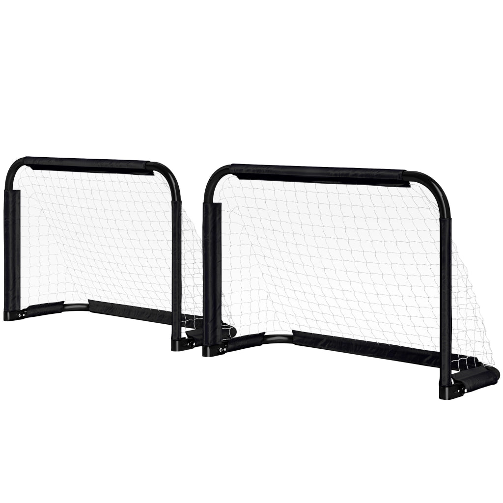 Porta da Calcio Pieghevole Set 2 Pezzi ¨C Xylo ¨C 90x36x60 cm Nero