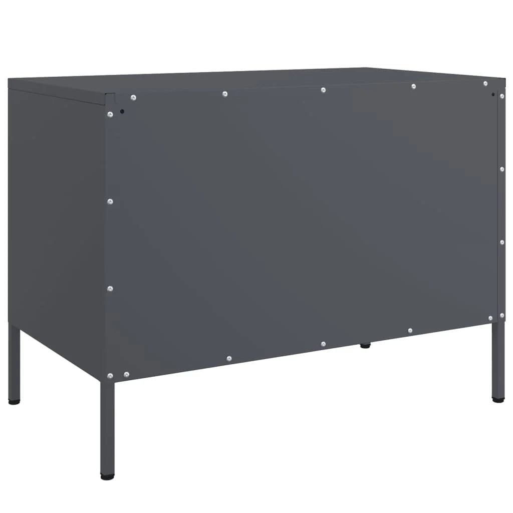 Mobile TV multimediale scaffale TV credenza mobile TV sala da pranzo soggiorno camera da letto 2 pezzi antracite 68 x 39 x 50,5 cm acciaio antracite 02_0028571