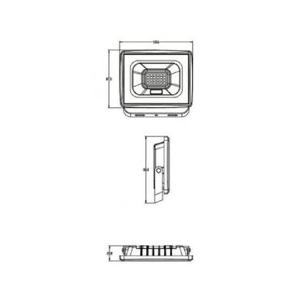 Trade Shop - Faretto Led Faro 20 Watt 1800 Lm Ip65 Nero Luce Fredda Calda Naturale Ek02-20w-n -