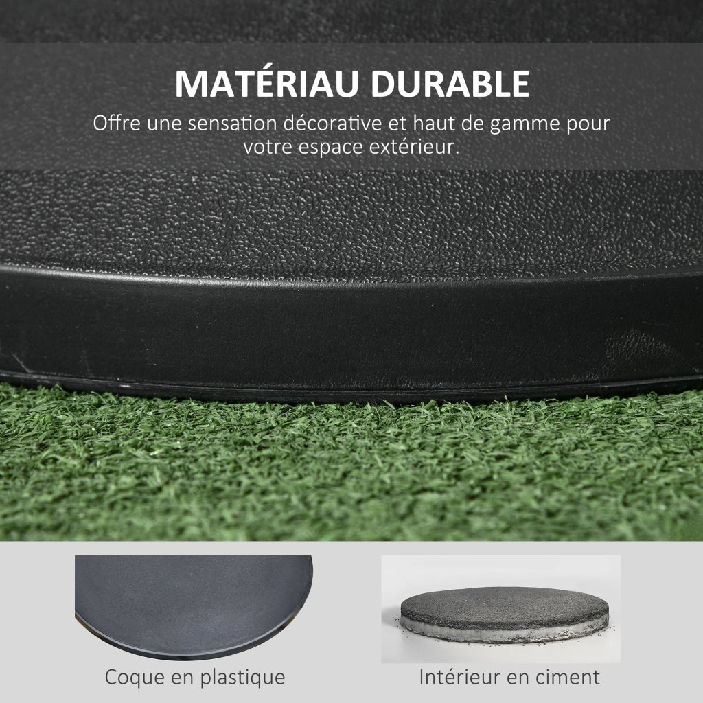 Base per parasole in cemento ¨C zephmum ¨C 25 kg ? 49 x 37 cm nero