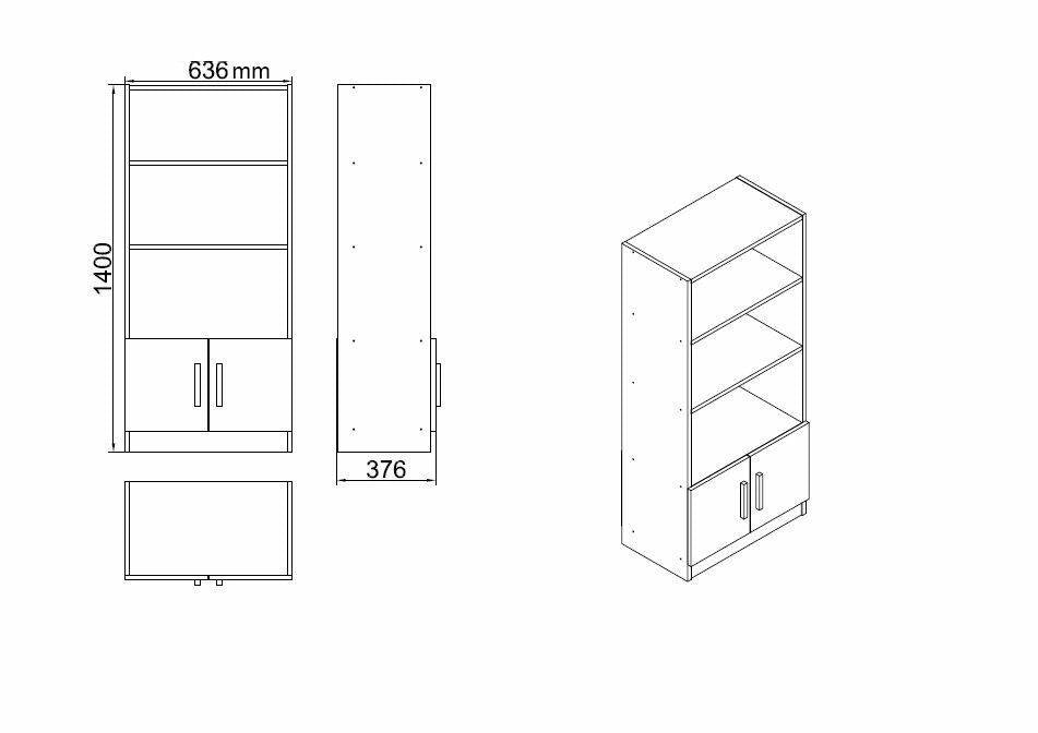 Rebekah, set da Ufficio Modulabile, Marrone Noce