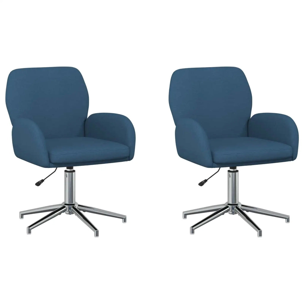 Sedie da scrivania girevoli 2 pz 54 x 58 x 90 cm Blu Tessuto 3428302