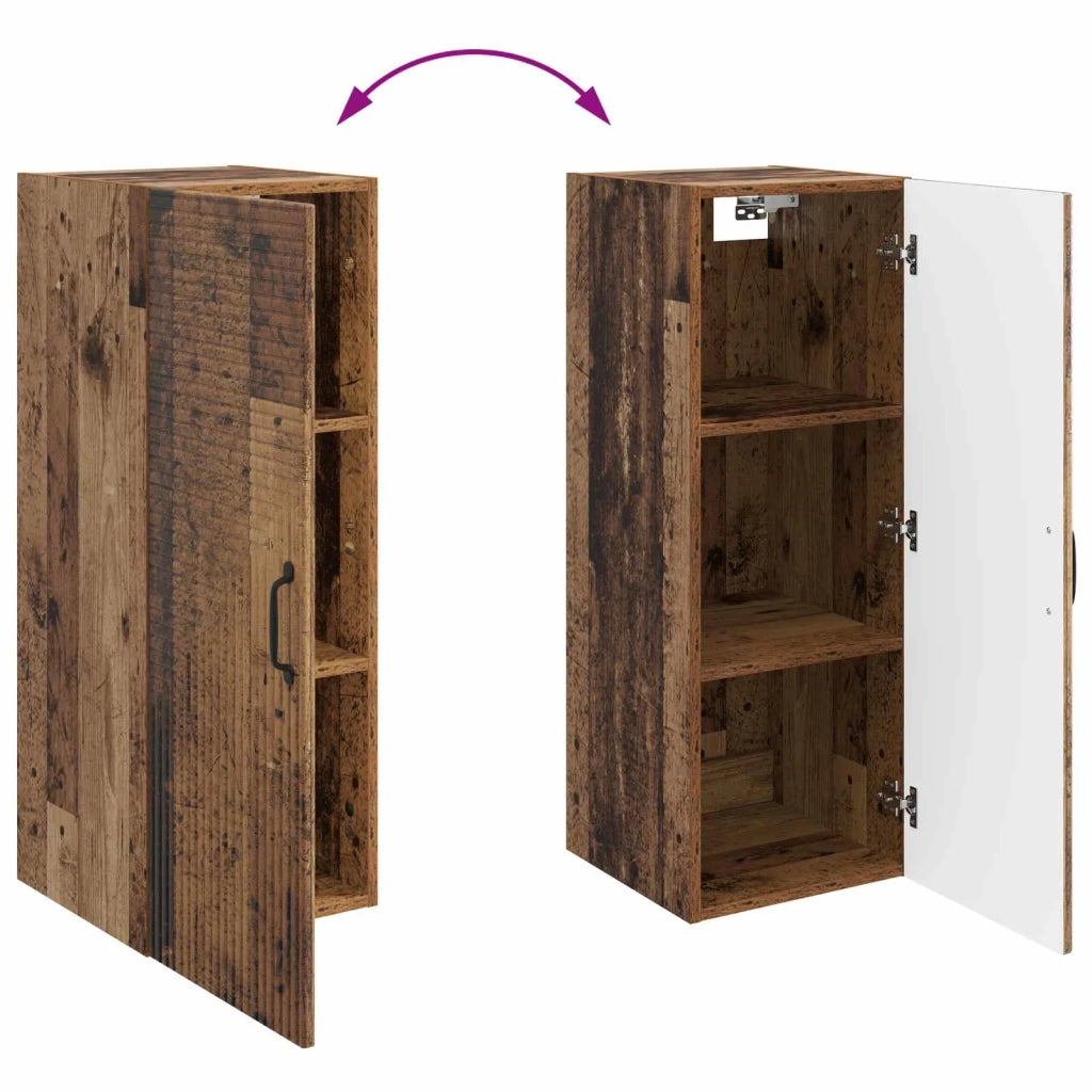 Mobiletto a muro Legno antico 33 x 34,5 x 90 cm 898593