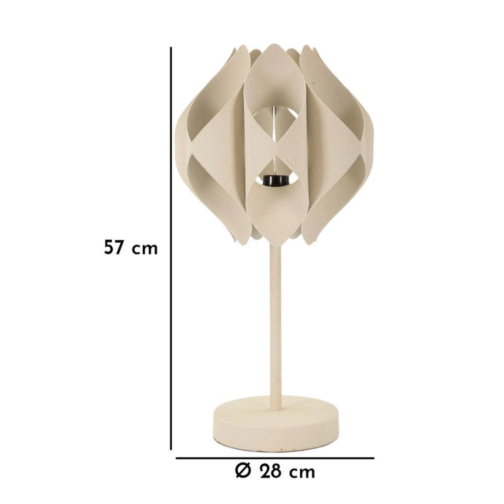 Lampada da Tavolo VKH763, Beige, Metallo, 28x28x57 cm