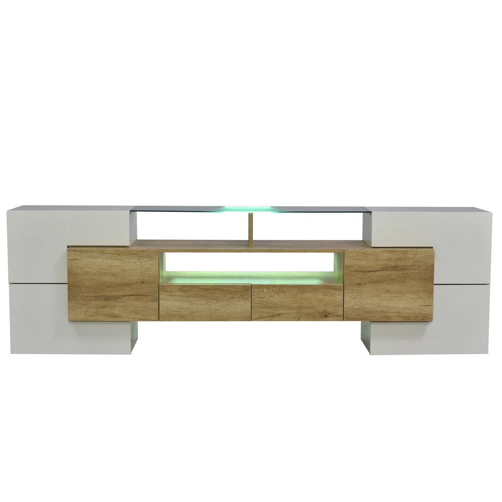 Mobile TV con LED; 200x35x60 cm; 6 ante; 2 cassetti e 3 vani; MDF