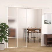 Porta Scorrevole in Vetro ESG e Alluminio 102,5x205 cm Bianca 151677
