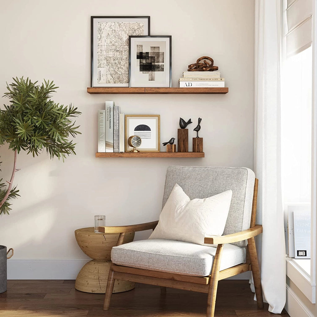 Mensola da parete Valora SHELF 60CM in stile rustico marrone per soggiorno