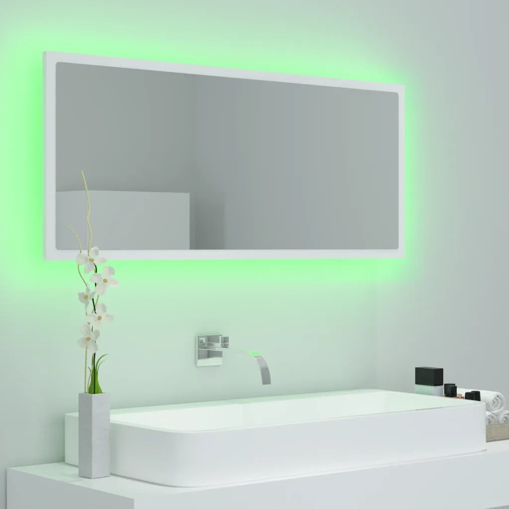 Specchio da Bagno con LED Bianco 100x8,5x37 cm in Acrilico 804940