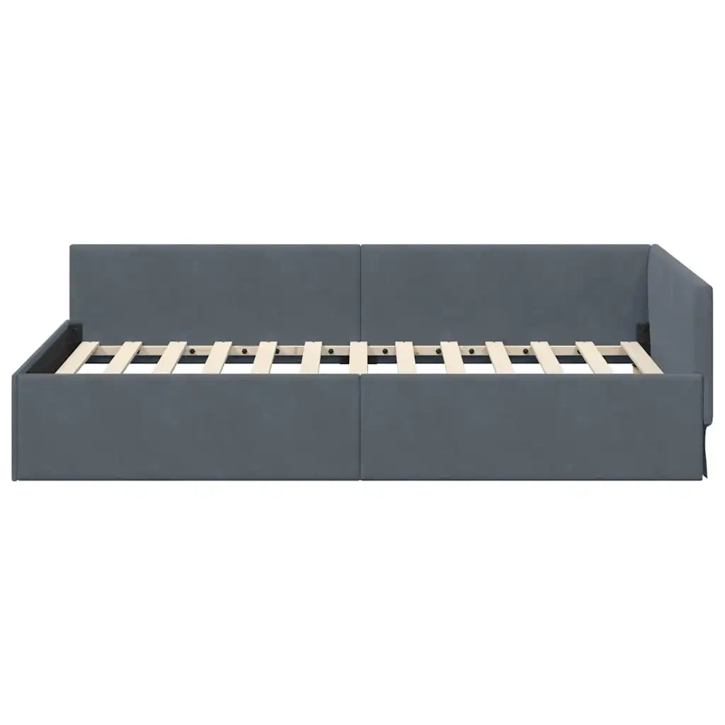 Cornice del letto ad angolo Grigio scuro 100 cm x 200 cm