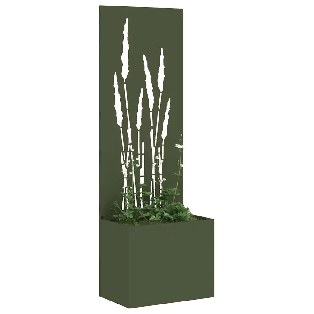 vidaXL Vaso da Giardino con Pannello Decorativo Oliver verde