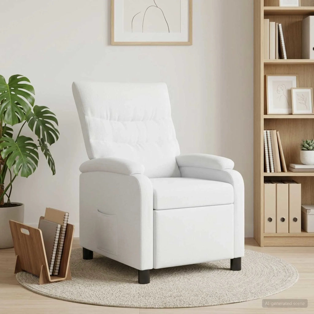 Divano Sedia-Poltrona reclinabile Bianco Tessuto 213369