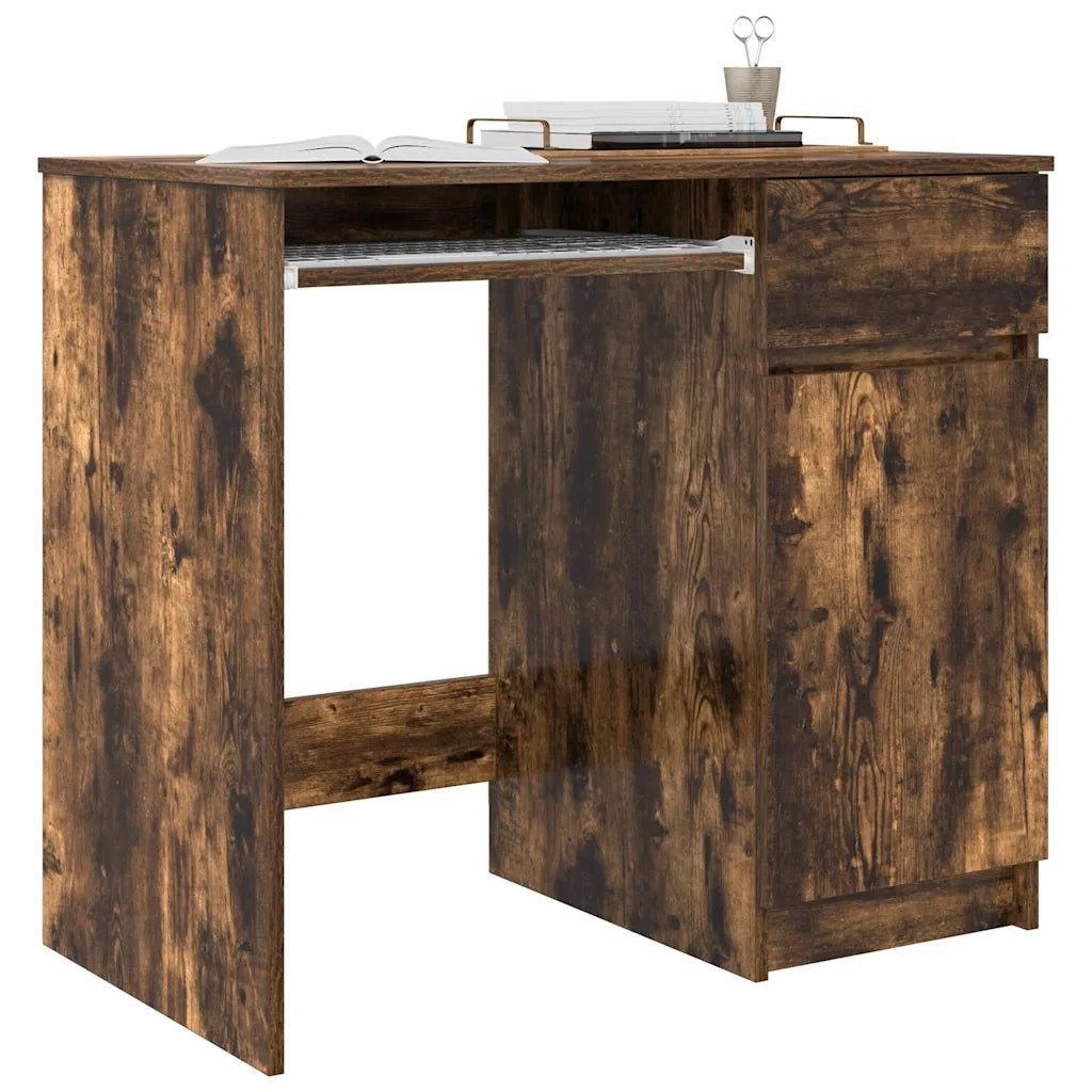 Scrivania Rovere Fumo 86x49x76 cm in Legno Multistrato 861827