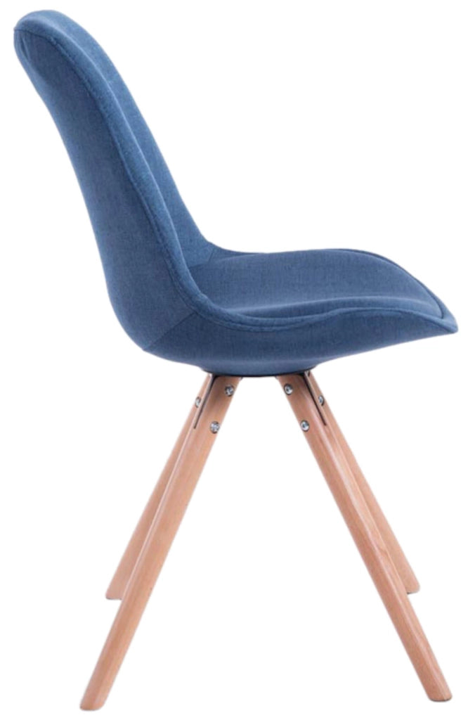 Set di 4 sedie per visitatori Toulouse Fabric Round blu,natura