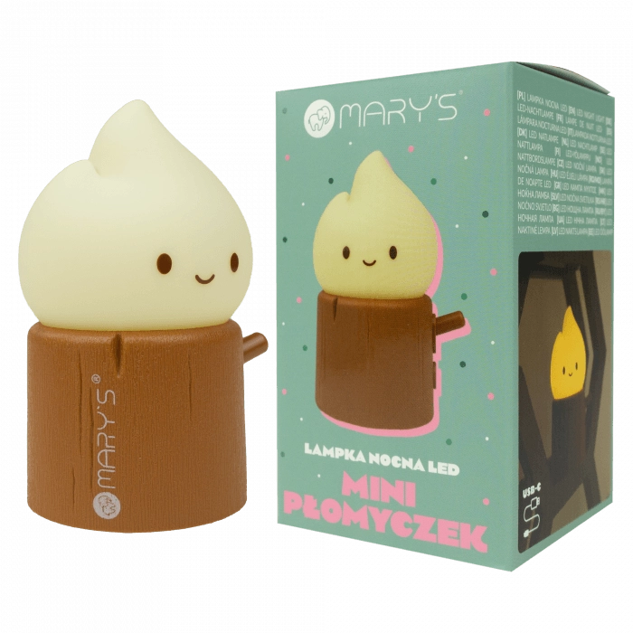 Lampada notte bimbi wireless LED marrone Mini Flamy Mary’s