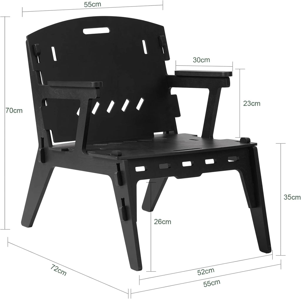 HFST02-SCH - Sedia da cucina con schienale, altezza della seduta: 35 cm, colore nero, per cameretta dei bambini, ca. 55 x 70 x 72 cm