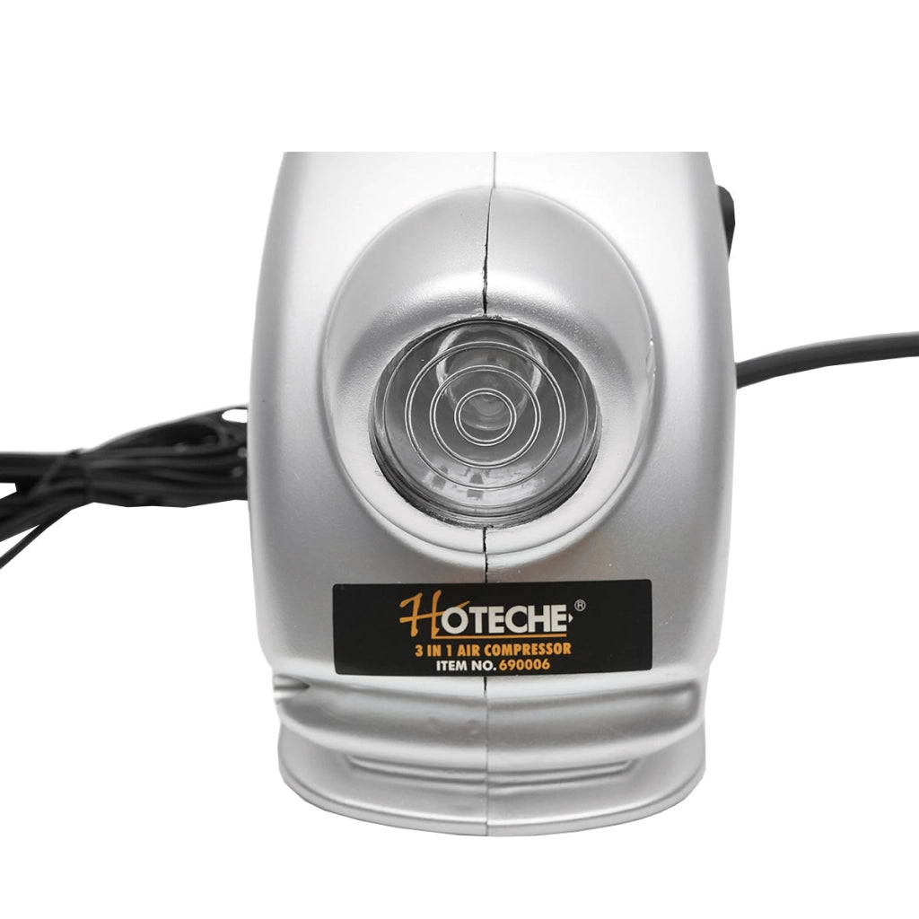 Compressore per auto 3 in 1 da 12 V con torcia e lampada da lavoro, pressione massima 6,9 bar. Hoteche