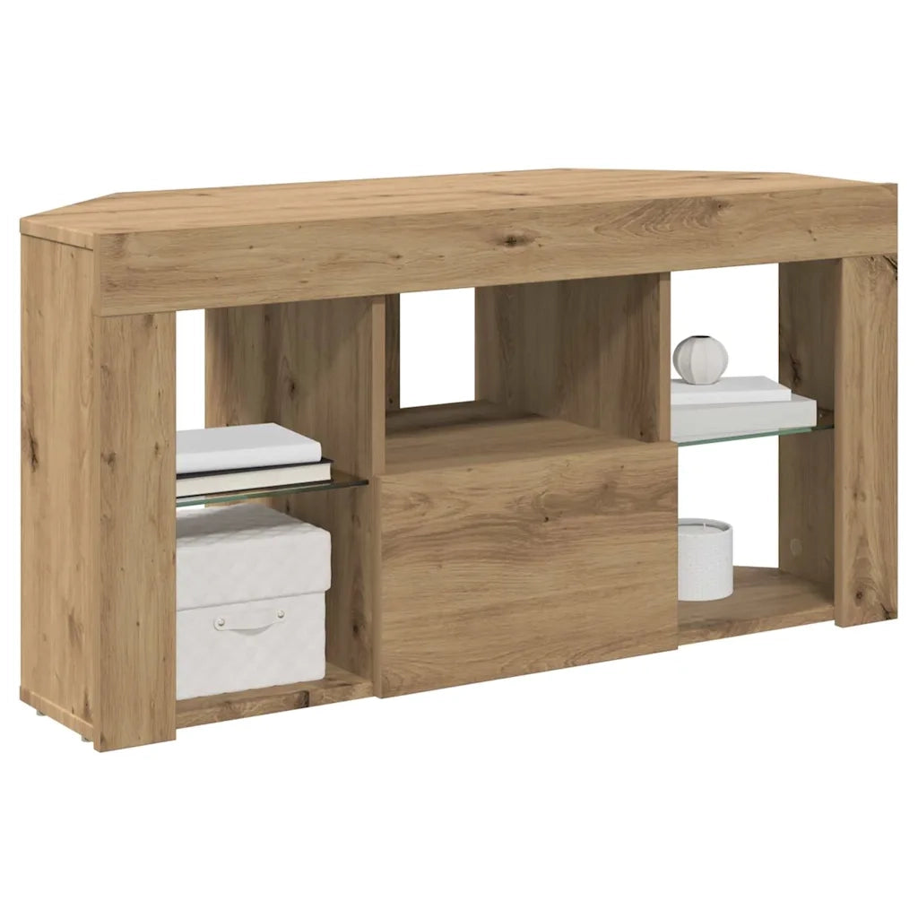 Mobile TV LED Angolare Rovere artigianale 100 x 40 x 50 cm 889804