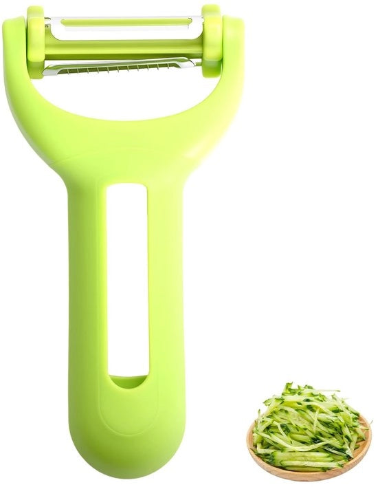 4-in-1 raffreddatore di patate, schiacciatrice per verdure, manico antiscivolo, accessori per la cucina per carote, mele, asparagi, zucchine (verdi)