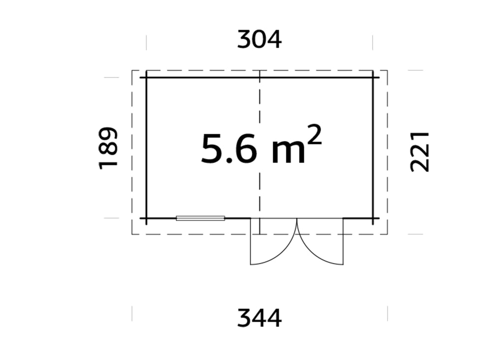 Casetta in legno non trattato Latina 320x205 cm